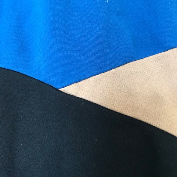 Leather detail block color dress - Picture 3 of 6